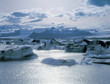 Glaciers floating on arctic waters