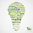 Vector: Go Green. Words cloud about environmental conservation in bulb Go Green. Words cloud about environmental conservation in bulb