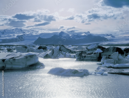 Photo: Glaciers floating on arctic waters Glaciers floating on arctic waters