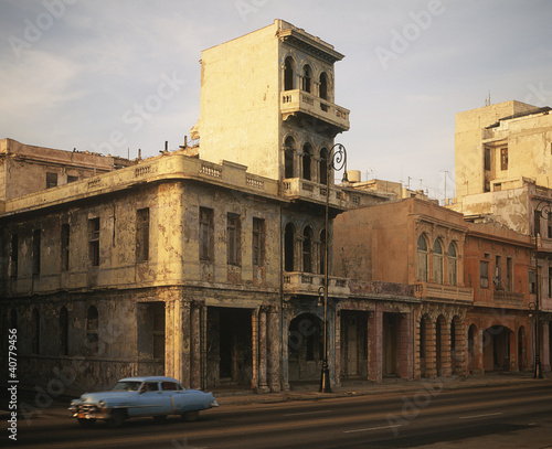 Photo: Decaying buildings on city street Decaying buildings on city street