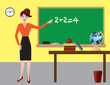 Female Teacher in Classroom Illustration Female Teacher in Classroom Illustration
