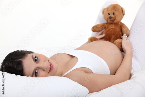 Photo: Pregnant woman resting Pregnant woman resting