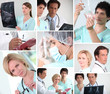 Mosaic of various hospital staff