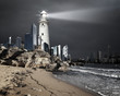 Lighthouse with a beam of light