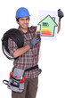 portrait of electrician all smiles