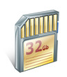 Memory card icon on white background. Vector illustration