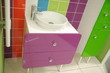 salle de bains colorée