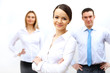 three successful young business persons together