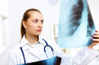 Friendly doctor in medical office