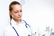 Friendly doctor in medical office