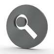 3d Icon Lupe schwarz
