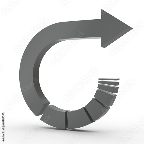 Illustration: 3d Icon Pfeil zurück schwarz 3d Icon Pfeil zurück schwarz