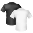 Vector: Black and white T-shirt Back View Black and white T-shirt Back View