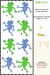 Match frogs to their shadows picture riddle