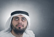 traditional arabian businessman thinking with space for text