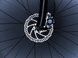Close up of bicycle wheel