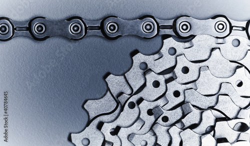 Photo: Close up of bicycle chain and gears Close up of bicycle chain and gears