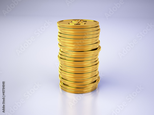 Illustration: Gold towers made out of gold coins Gold towers made out of gold coins