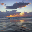 Waves washing up on beach