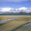 Shallow rivers in rural landscape