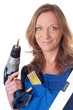 Frau mit Bohmaschine - Woman with drill