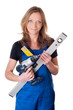 Frau mit Bohrmaschine - woman with drill
