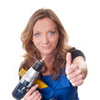 Frau mit Bohrmaschine - woman with drill