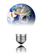 Lightbulb World Shape - Asia, Africa