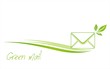 E-mail, internet , leaves, green business logo design