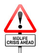 Midlife crisis concept.