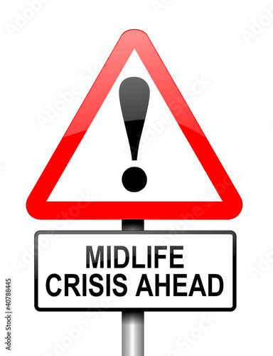 Illustration: Midlife crisis concept. Midlife crisis concept.