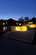 view of the beautiful modern houses, outdoor by night