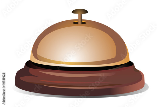 Vector: Golden reception bell isolated on white background Golden reception bell isolated on white background