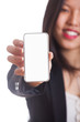 Young Chinese Woman Showing a Smartphone