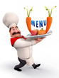 Chef with menu card