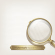 Watermark repeat background, and an old magnifying glass