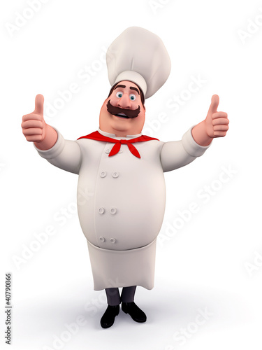 Illustration: Happy chef with best luck Happy chef with best luck