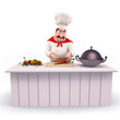 Chef cooking vegetables