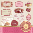 Set of vintage labels and elements
