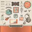 Vintage elements and labels