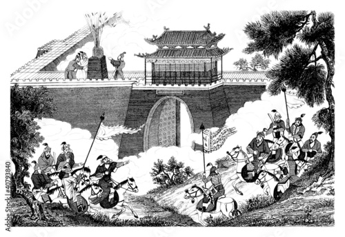 Illustration: Attacking a Castle - China-Mongolia Attacking a Castle - China-Mongolia