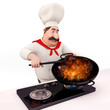 Happy Chef cooking vegetables