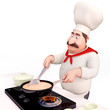 chef is cooking with kadhai