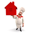 Chef with chimney in his hand