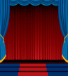 red stairs blue stage red stairs blue stage