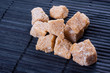 brown sugar on dark background