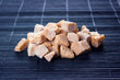 brown sugar on dark background