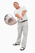 Golfer with his club