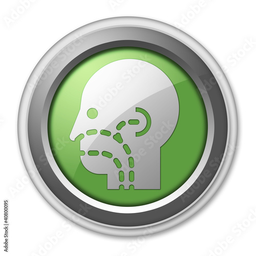 Illustration: Green 3D Style Button "Ear, Nose & Throat" Green 3D Style Button "Ear, Nose & Throat"