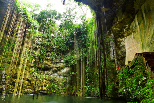 Photo: Ik-Kil Cenote near Chichen Itza in Mexico Ik-Kil Cenote near Chichen Itza in Mexico